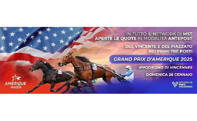 Ippica, Mst: quote antepost anche sul piazzato per il Prix D'Amerique 2025