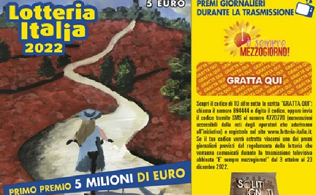Lotteria Italia 2022: i biglietti vincenti di seconda categoria da 50mila euro