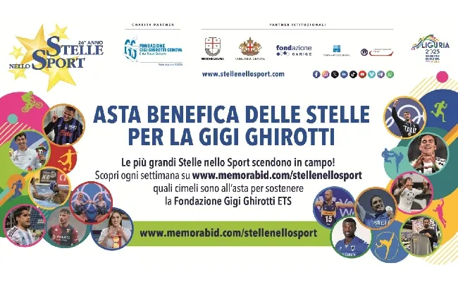 L’Asta benefica di Stelle nello Sport compie vent’anni. Retegui, Yildiz e i campioni di Parigi 2024 in campo per la Fondazione Gigi Ghirotti