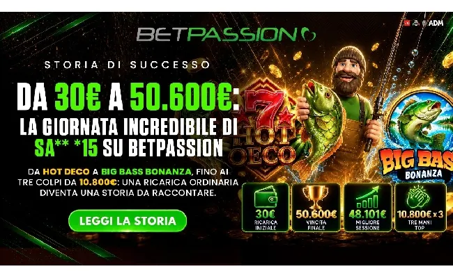 Vincite per oltre 50mila euro sul casinò Betpassion: tre premi da 10.800 euro sulla slot Hot Deco di Amusnet